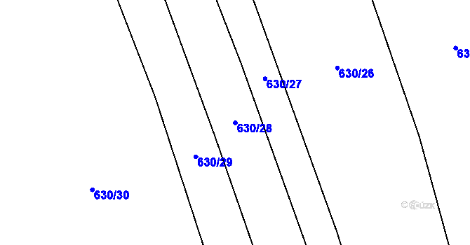 Parcela st. 630/28 v KÚ Kačice, Katastrální mapa