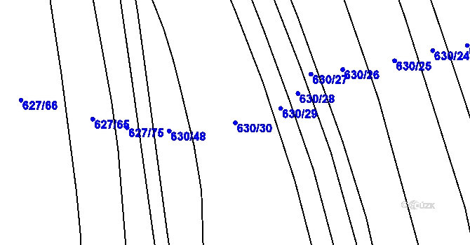 Parcela st. 630/30 v KÚ Kačice, Katastrální mapa