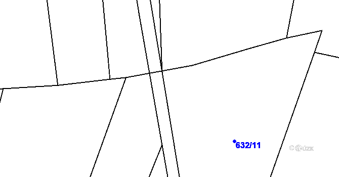 Parcela st. 632/12 v KÚ Kačice, Katastrální mapa