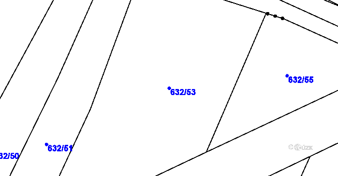 Parcela st. 632/53 v KÚ Kačice, Katastrální mapa