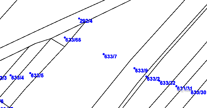 Parcela st. 633/7 v KÚ Kačice, Katastrální mapa