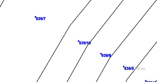 Parcela st. 639/18 v KÚ Kačice, Katastrální mapa