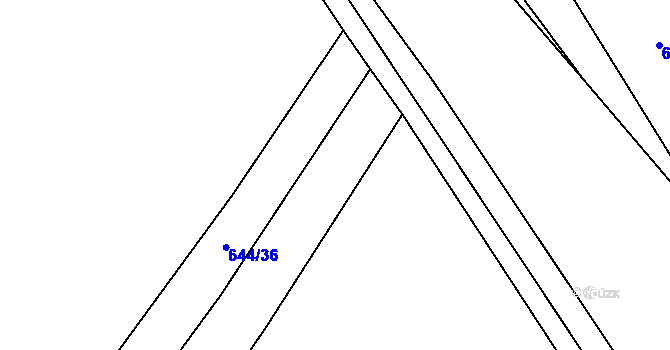 Parcela st. 644/37 v KÚ Kačice, Katastrální mapa