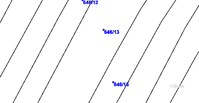 Parcela st. 646/14 v KÚ Kačice, Katastrální mapa
