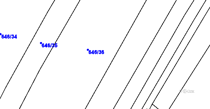Parcela st. 646/37 v KÚ Kačice, Katastrální mapa