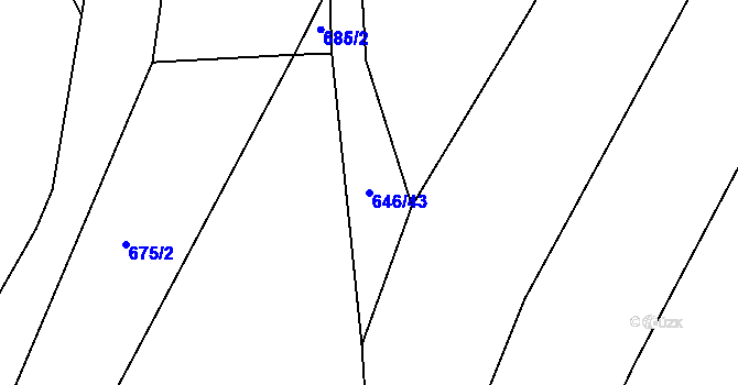 Parcela st. 646/43 v KÚ Kačice, Katastrální mapa