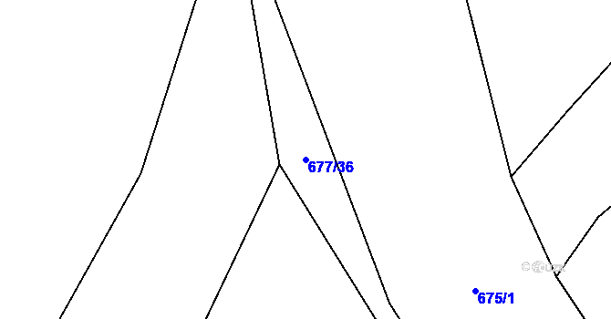 Parcela st. 677/36 v KÚ Kačice, Katastrální mapa
