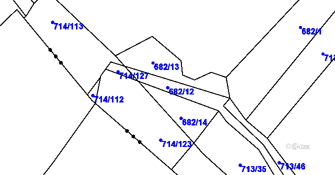 Parcela st. 682/12 v KÚ Kačice, Katastrální mapa