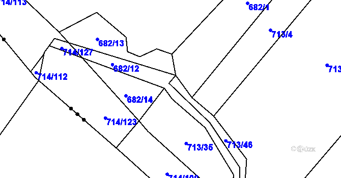Parcela st. 682/19 v KÚ Kačice, Katastrální mapa