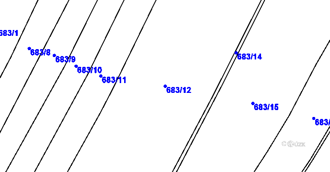 Parcela st. 683/12 v KÚ Kačice, Katastrální mapa