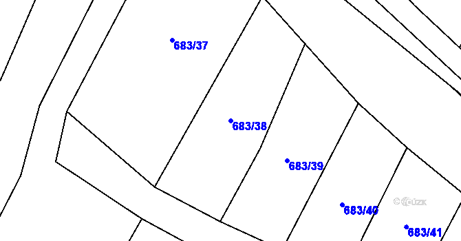 Parcela st. 683/38 v KÚ Kačice, Katastrální mapa