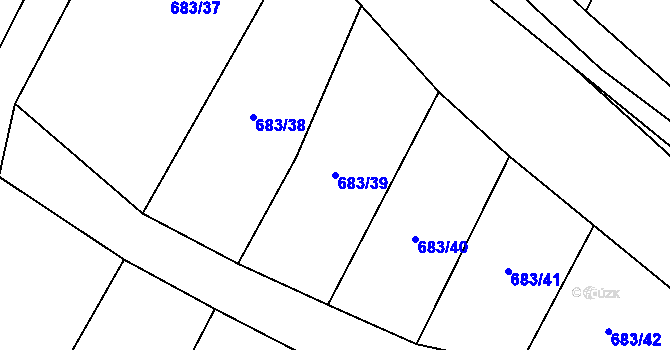 Parcela st. 683/39 v KÚ Kačice, Katastrální mapa