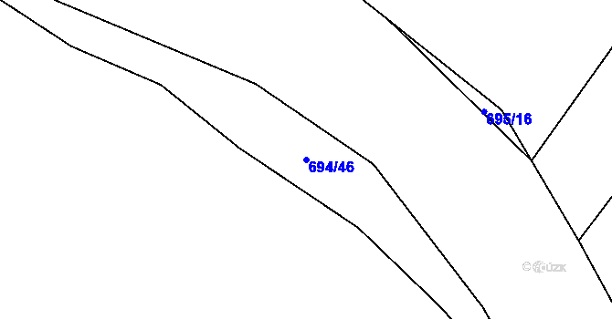 Parcela st. 694/46 v KÚ Kačice, Katastrální mapa