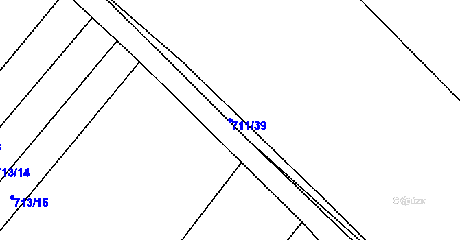 Parcela st. 711/39 v KÚ Kačice, Katastrální mapa