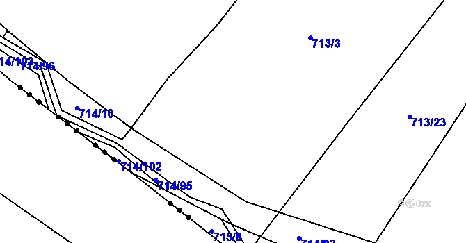 Parcela st. 713/43 v KÚ Kačice, Katastrální mapa