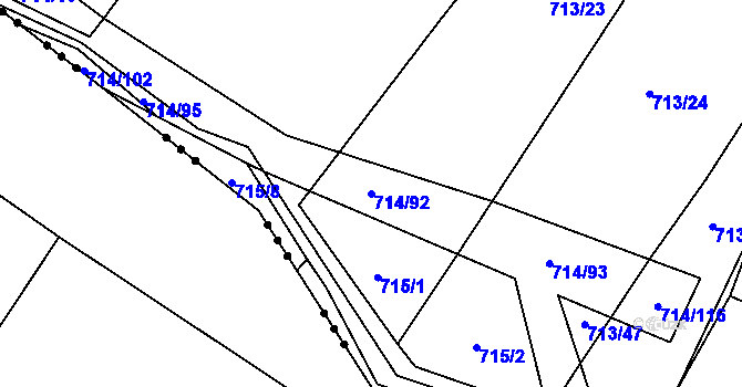 Parcela st. 714/92 v KÚ Kačice, Katastrální mapa
