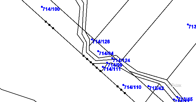 Parcela st. 714/94 v KÚ Kačice, Katastrální mapa