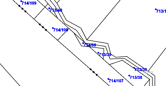 Parcela st. 714/98 v KÚ Kačice, Katastrální mapa