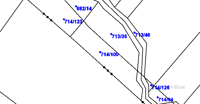 Parcela st. 714/100 v KÚ Kačice, Katastrální mapa