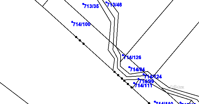 Parcela st. 714/101 v KÚ Kačice, Katastrální mapa