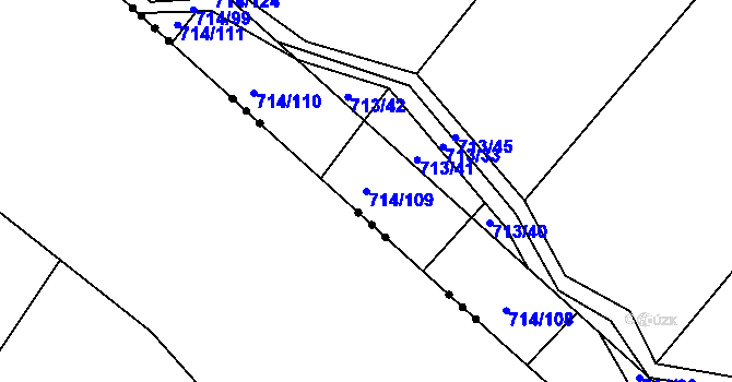 Parcela st. 714/109 v KÚ Kačice, Katastrální mapa