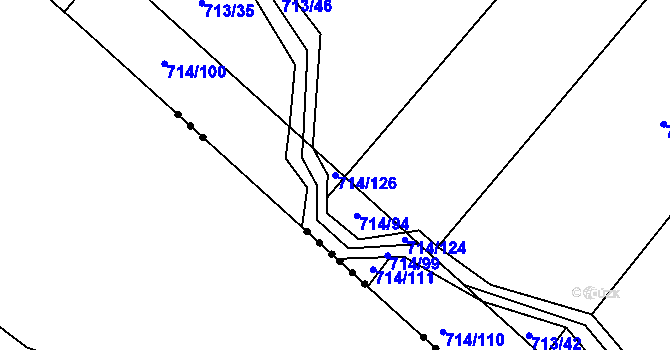 Parcela st. 714/126 v KÚ Kačice, Katastrální mapa