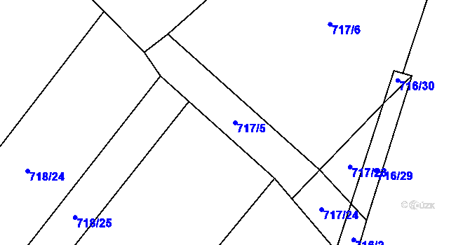 Parcela st. 717/5 v KÚ Kačice, Katastrální mapa