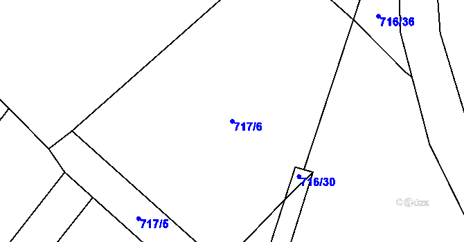 Parcela st. 717/6 v KÚ Kačice, Katastrální mapa