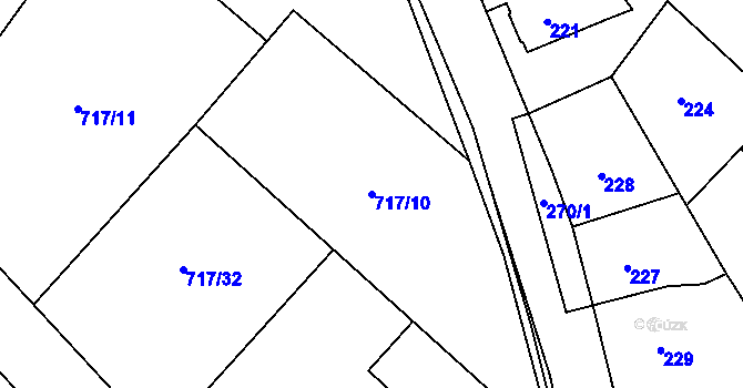 Parcela st. 717/10 v KÚ Kačice, Katastrální mapa