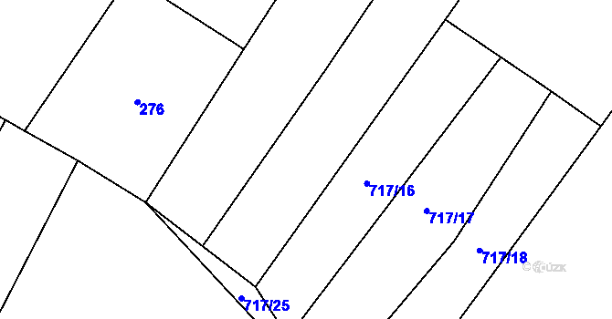 Parcela st. 717/15 v KÚ Kačice, Katastrální mapa