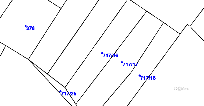 Parcela st. 717/16 v KÚ Kačice, Katastrální mapa