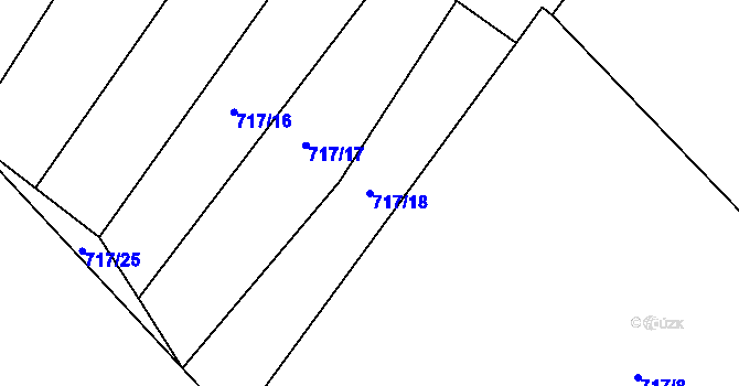 Parcela st. 717/18 v KÚ Kačice, Katastrální mapa