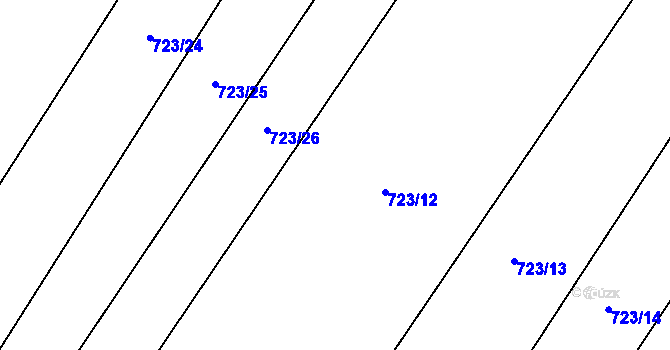 Parcela st. 723/11 v KÚ Kačice, Katastrální mapa