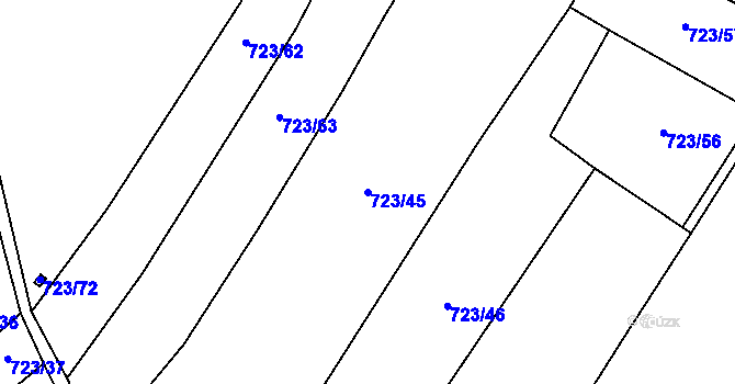 Parcela st. 723/45 v KÚ Kačice, Katastrální mapa