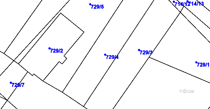 Parcela st. 729/4 v KÚ Kačice, Katastrální mapa