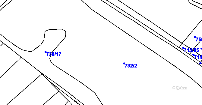 Parcela st. 732/2 v KÚ Kačice, Katastrální mapa