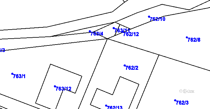 Parcela st. 763/8 v KÚ Kačice, Katastrální mapa
