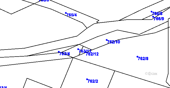 Parcela st. 763/9 v KÚ Kačice, Katastrální mapa