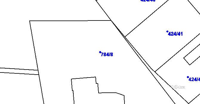 Parcela st. 784/8 v KÚ Kačice, Katastrální mapa