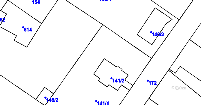 Parcela st. 150/2 v KÚ Kačice, Katastrální mapa