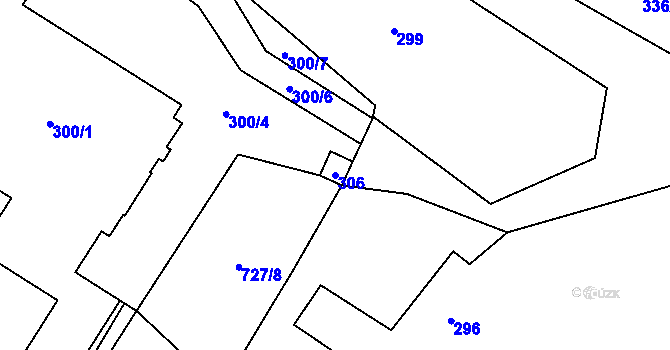 Parcela st. 306 v KÚ Kačice, Katastrální mapa