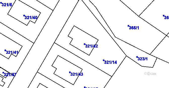 Parcela st. 321/42 v KÚ Kačice, Katastrální mapa