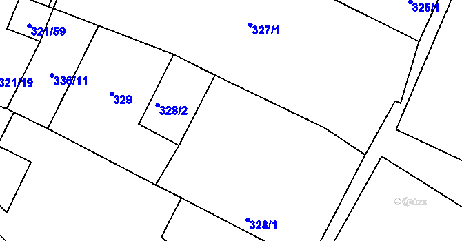 Parcela st. 327/2 v KÚ Kačice, Katastrální mapa