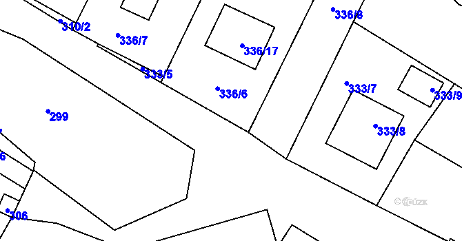 Parcela st. 333/4 v KÚ Kačice, Katastrální mapa