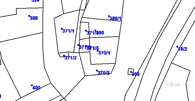 Parcela st. 370/1 v KÚ Kačice, Katastrální mapa