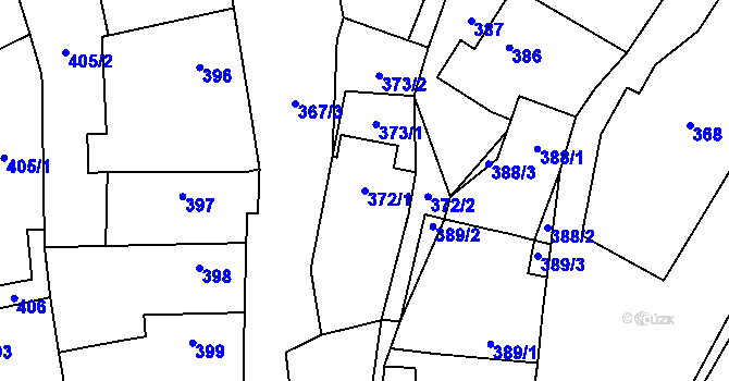 Parcela st. 372/1 v KÚ Kačice, Katastrální mapa