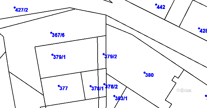 Parcela st. 379/2 v KÚ Kačice, Katastrální mapa