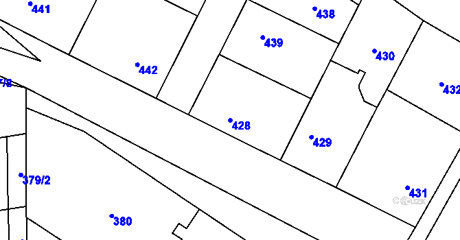 Parcela st. 428 v KÚ Kačice, Katastrální mapa
