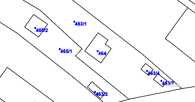 Parcela st. 464 v KÚ Kačice, Katastrální mapa