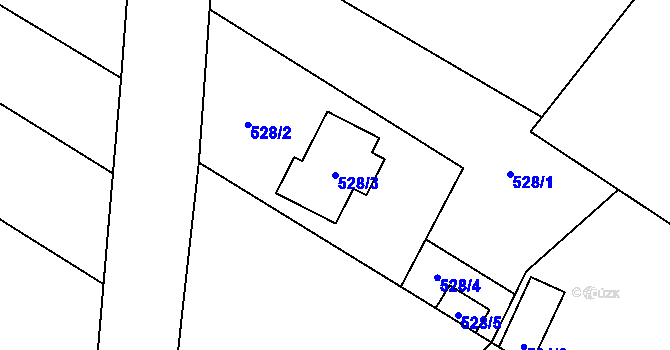 Parcela st. 528/3 v KÚ Kačice, Katastrální mapa